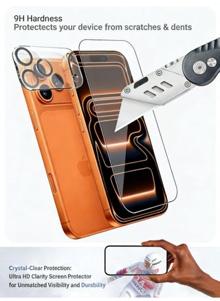 2+1 Apple iPhone 17 Pro Max Protective Set includes a metal camera lens protector [white] + a privacy tempered glass screen protector [9H hardness, 28° screen occupancy angle] + a high-definition screen protector [high light transmittance, smooth feel, shatterproof]. - view 3